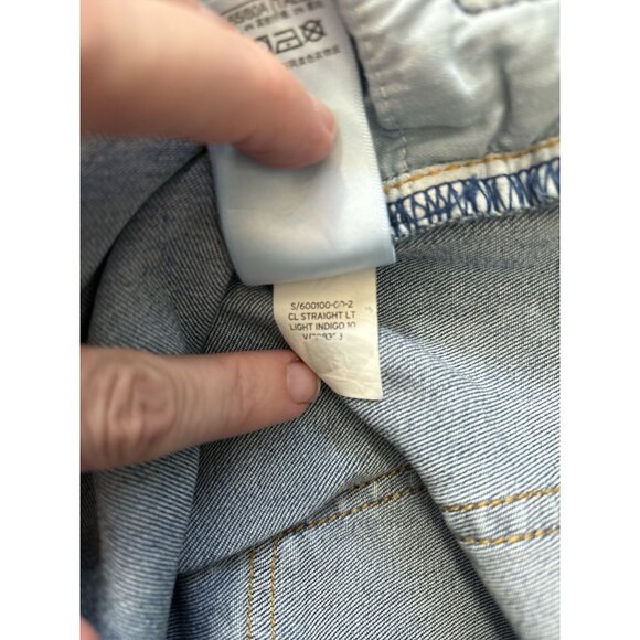 GAP Jeans Womens 12 Tall Light Indigo Blue Classic Straight Mid Rise Denim - Picture 5 of 9